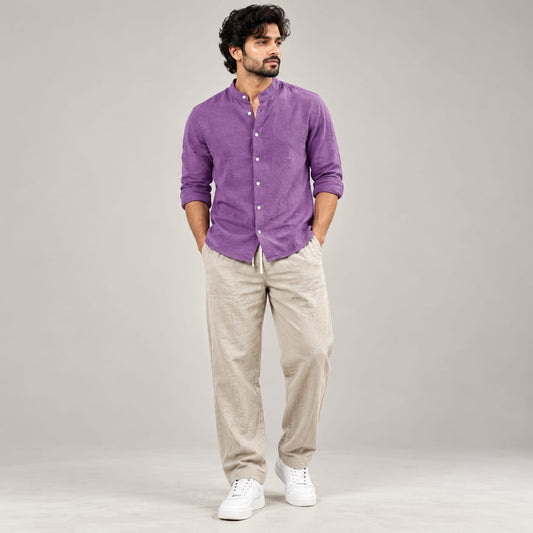 2 in 1 combo Chinese collar crush lenin shirts + lenin relax fit pant buy @600 rs only