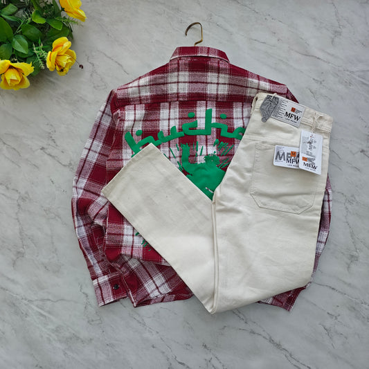 2 in 1 combo MFW back printed baggy shirts + mom fit jeans pant combo buy @600 rs only