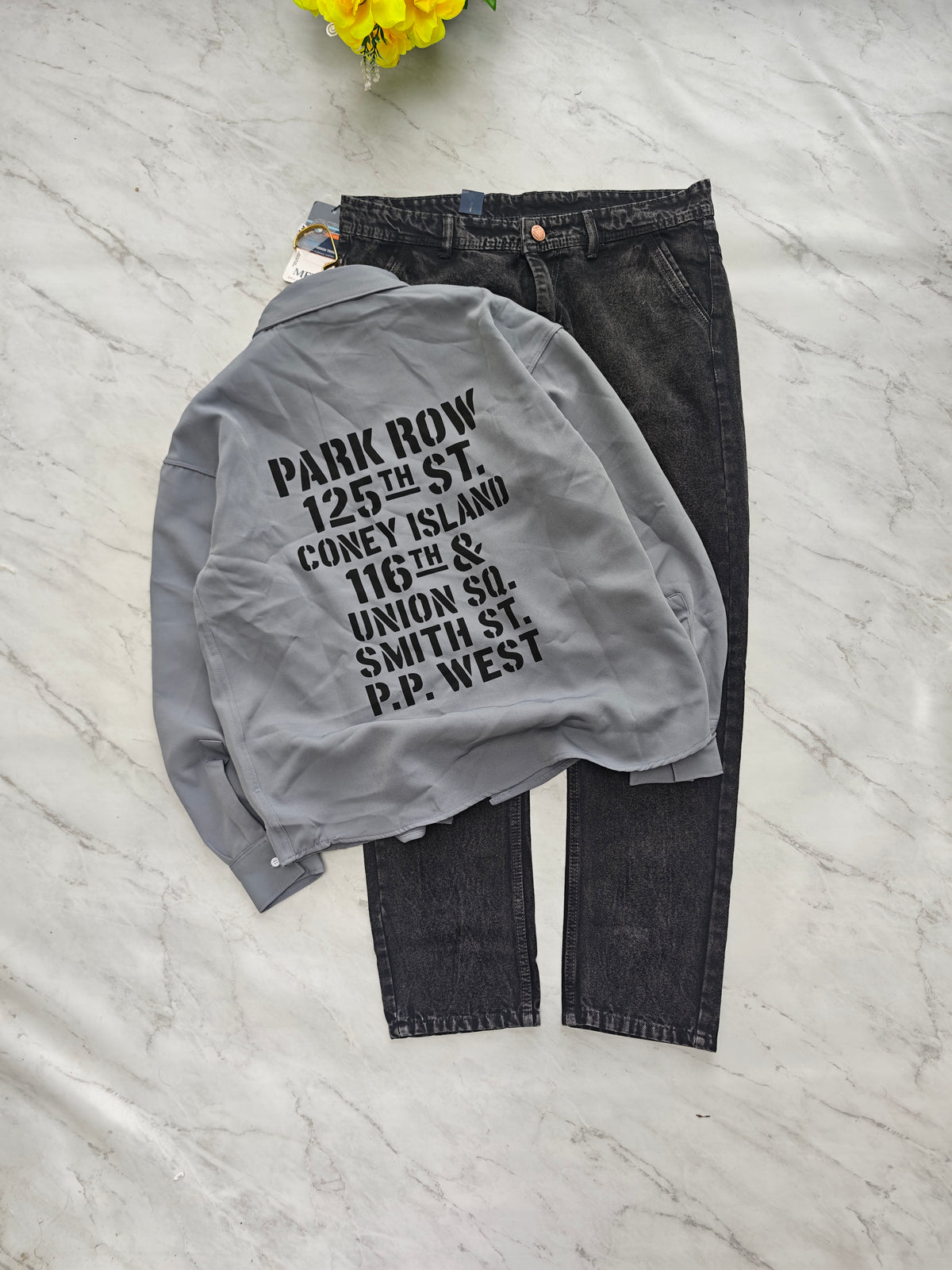 2 in 1 combo MFW Back printed shirts + mom fit jeans pant buy @600 rs only