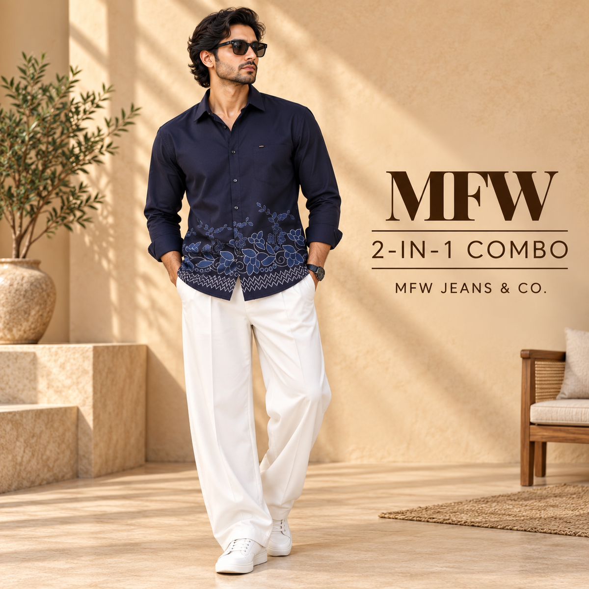 2 in 1 combo MFW bottom printed shirts + korean Baggy pants buy @600 r ...