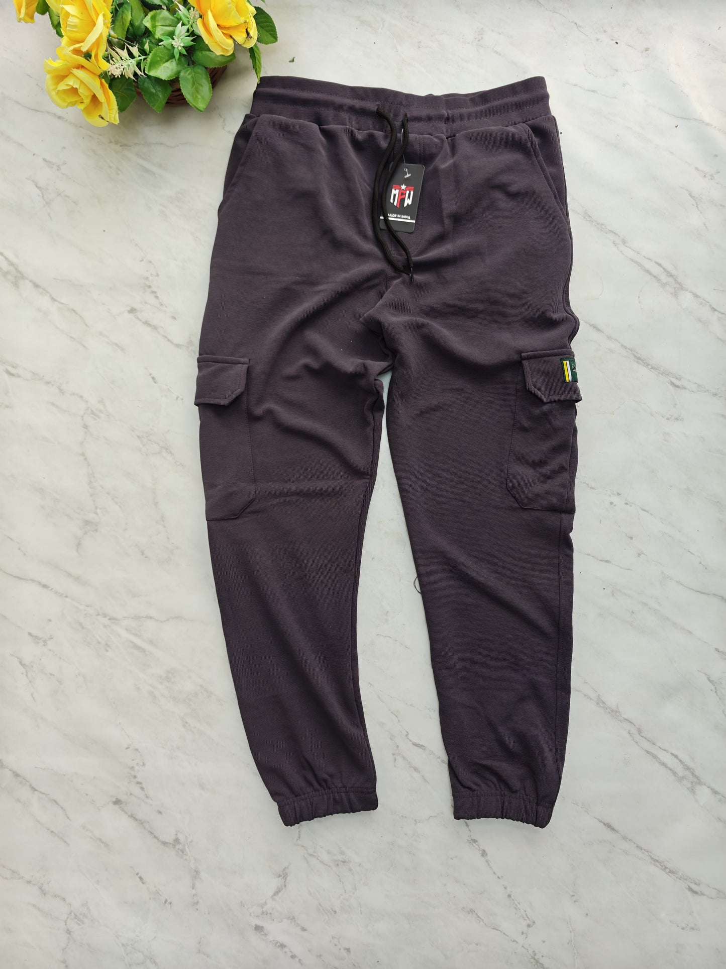 6 pocket twill fabric joggers pants buy @300rs [Grey]