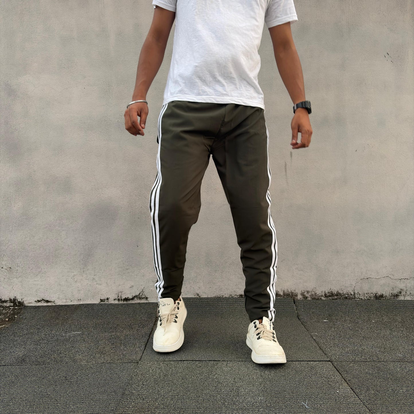 NS 3 Line paper track pants buy 3 pcs @499(Green normal fit)