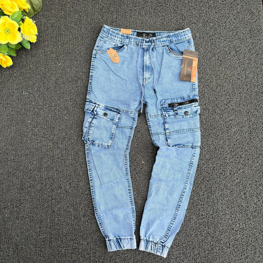 6 pocket denim cargo joggers buy @499