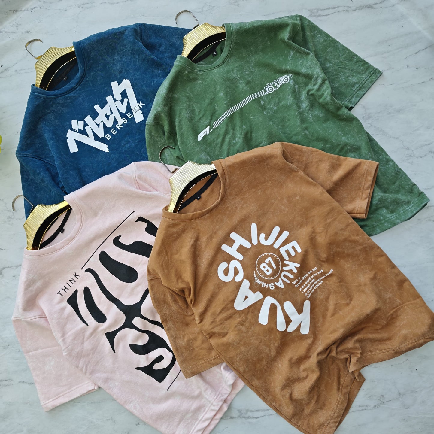 3 in 1 combo buy 3 pcs Random design Acid Spary wash Drop shoulder tshirt buy @500 only (Read Description)