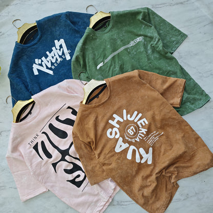 3 in 1 combo buy 3 pcs Random design Acid Spary wash Drop shoulder tshirt buy @500 only (Read Description)