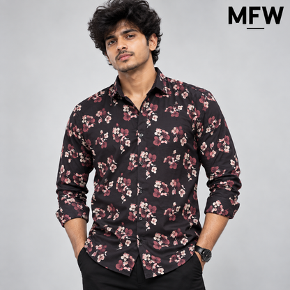 MFW Floral Viscose Printed Full Sleeve Shirt Single pcs @299 and Buy 4 pcs combo @999