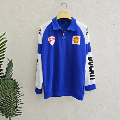Men's korean Collar printed premium old money Zipper Full sleeve tshirts@249 (Fabric Reference – Please Read Description)