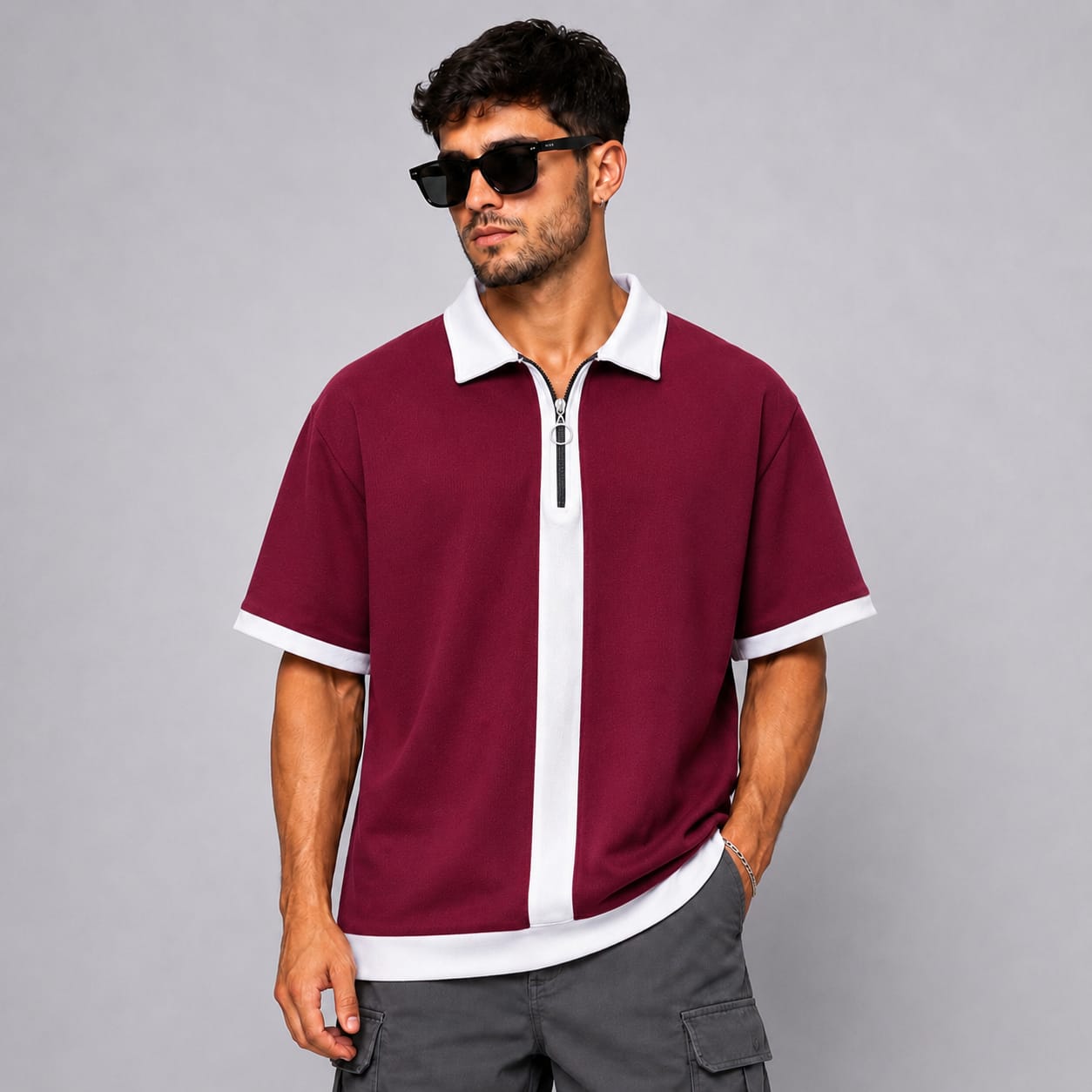 Mfw Korean zipper T shirt buy 1 pc @199 and 3pcs @ 499