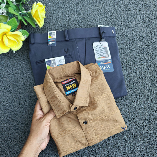 2 in 1 combo MFW popcorn shirts+ Penut fabric polofit pants combo buy @550 rs only