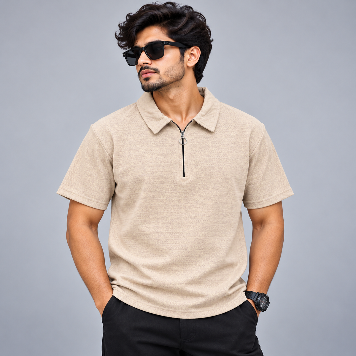 Mfw Half sleeve zipper Tshirt 1 pc @199 and 3 pcs @ 499[New]