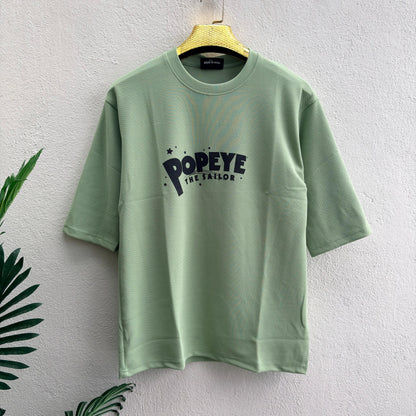 Popeye design Round neck Front and back Printed droup shoulder Tshirt 1 pc @199 and 3 pcs @ 499