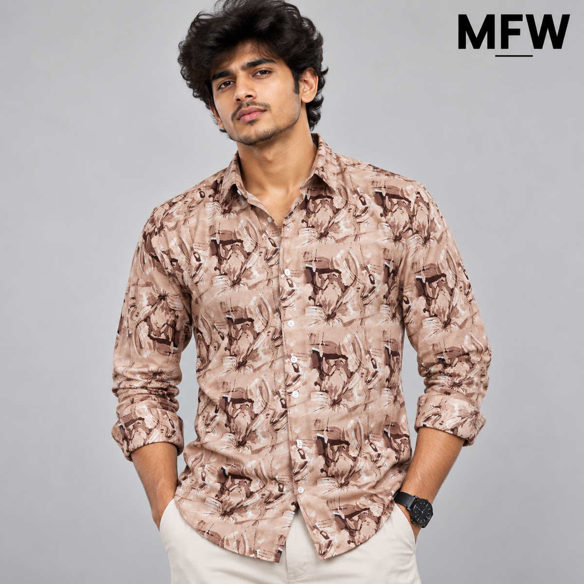 MFW Floral Viscose Printed Full Sleeve Shirt Single pcs @299 and Buy 4 pcs combo @999