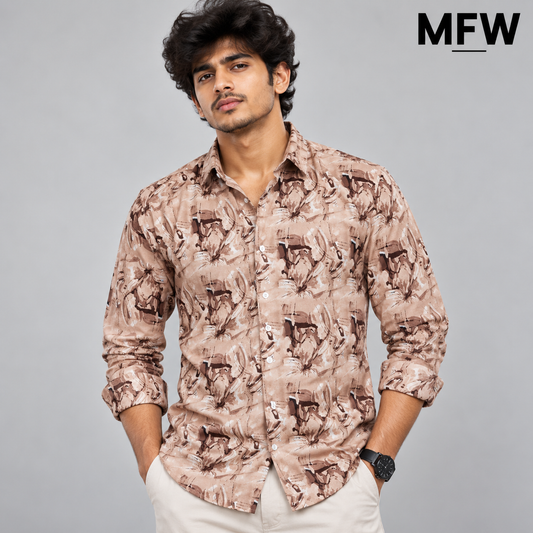 MFW Floral Viscose Printed Full Sleeve Shirt Single pcs @299 and Buy 4 pcs combo @999