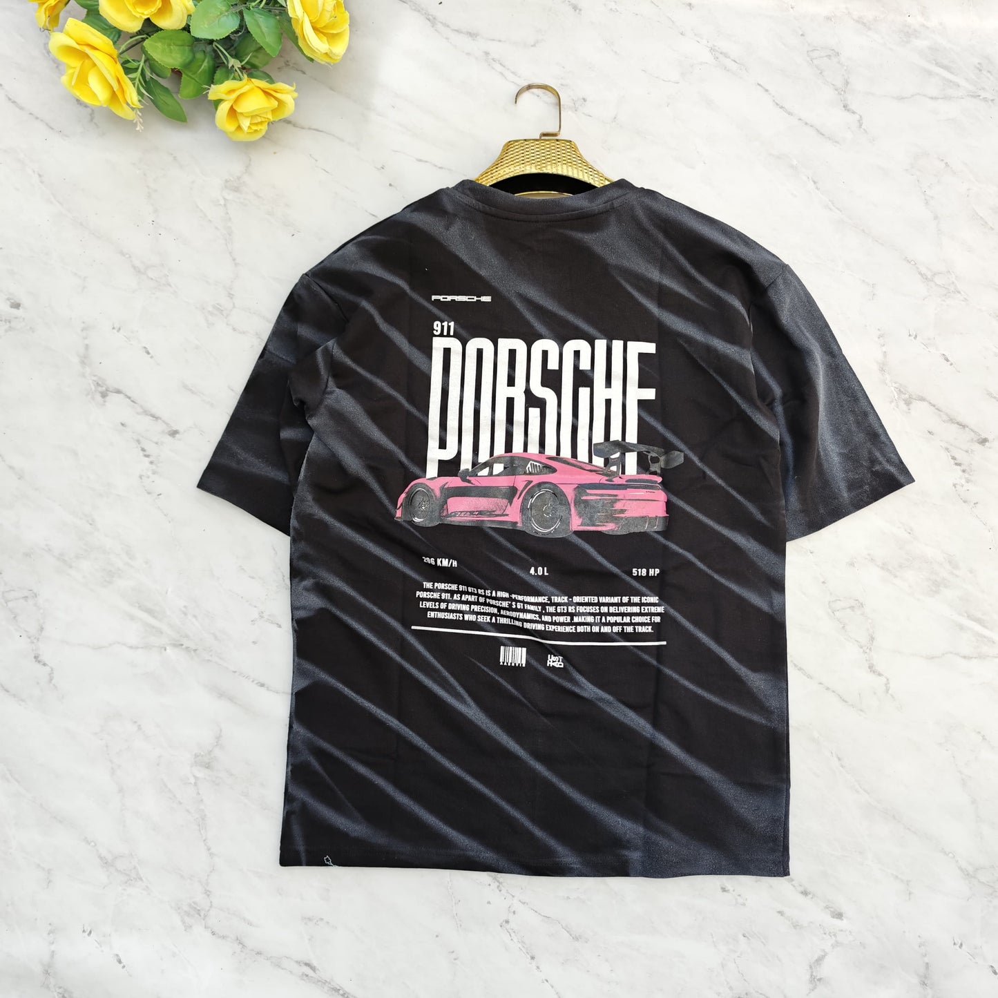 Acid wash Round neck Front and back print Drop shoulder Tshirt 1 pc @199 and 3 pcs @ 499