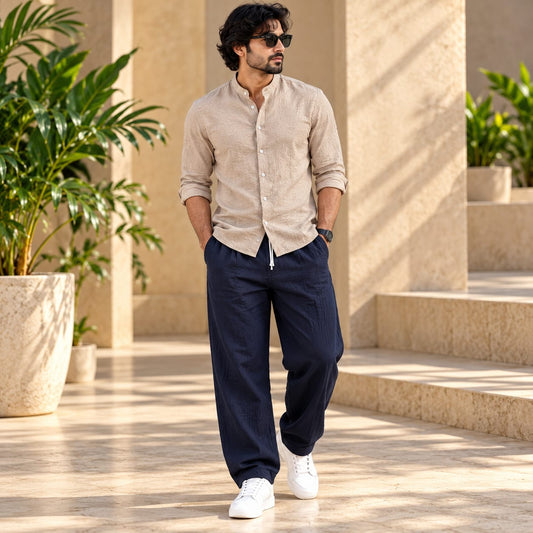 2 in 1 combo Chinese collar crush lenin shirts + lenin relax fit pant buy @600 rs only