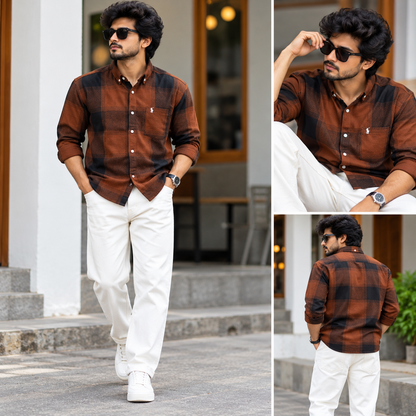 2 in 1 Combo MFW viral checked shirts + mom fit jeans pant buy @600 rs only