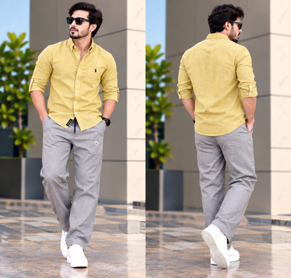2 in 1 Combo MFW Lenin shirts + lenin relax fit pant buy @500 rs only