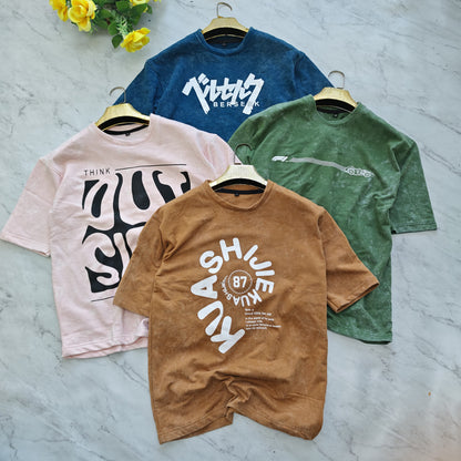3 in 1 combo buy 3 pcs Random design Acid Spary wash Drop shoulder tshirt buy @500 only (Read Description)