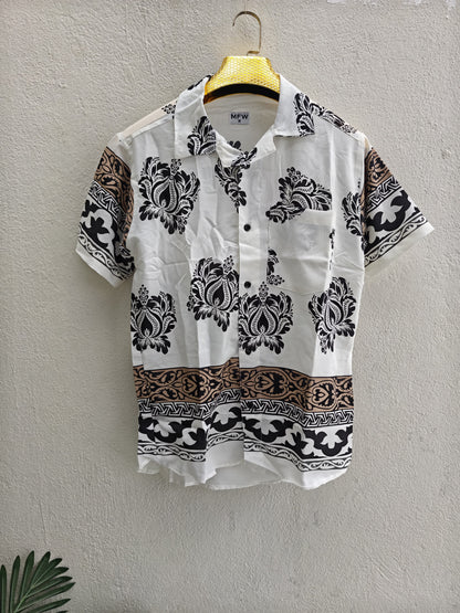 MFW Cuban collar viscose printed half sleeve shirts buy @250 rs only