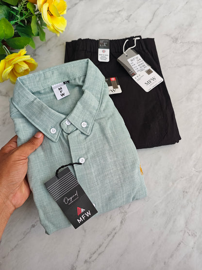 2 in 1 Combo MFW old money type korean lenin shirts + Lenin relax fit pant buy @600 rs only