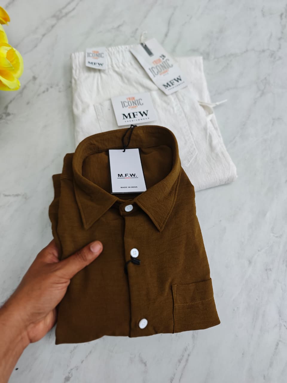 2 in 1 combo Crush plain Lenin shirts + lenin relax fit pants combo buy @600 rs only