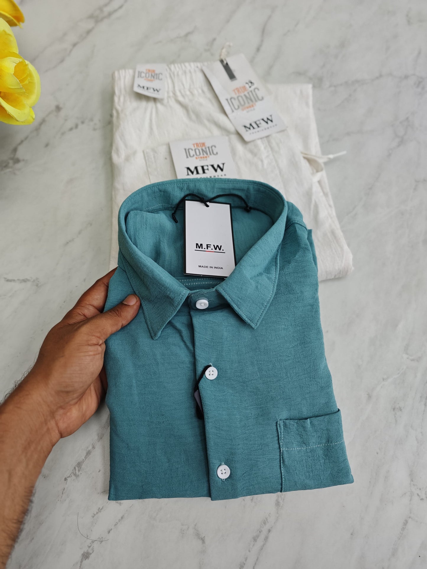 2 in 1 combo Crush plain Lenin shirts + lenin relax fit pants combo buy @600 rs only