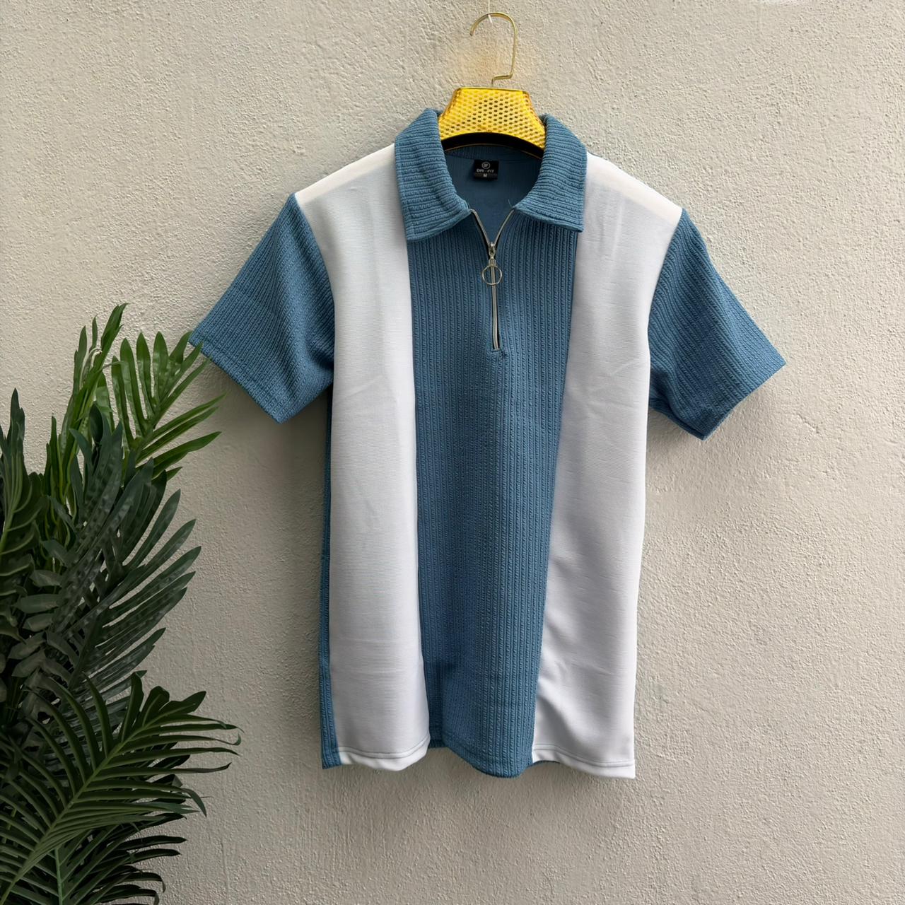 Men's korean Collar  old money Zipper Half sleeve Tshirt 1 pc @199 and 3 pcs @ 499