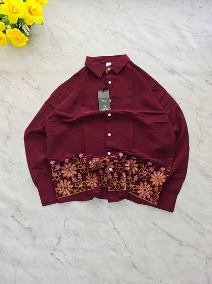 Men's Full sleeve Viscose Bottom Embroidery Shirts single pcs @350 and Buy 3 pc combo @999