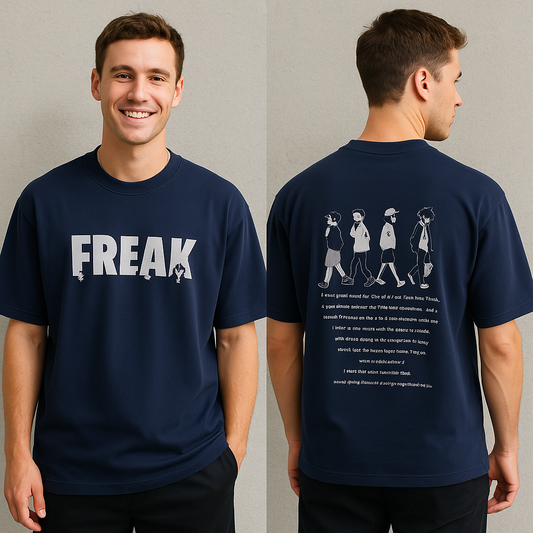 Freak design Round neck Front and back Printed droup shoulder Tshirt 1 pc @199 and 3 pcs @ 499