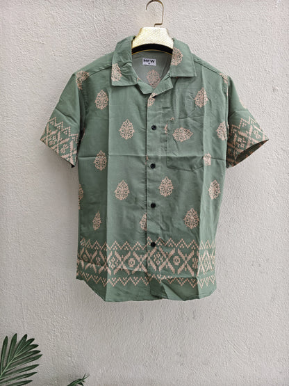 MFW Cuban collar viscose printed half sleeve shirts buy @250 rs only