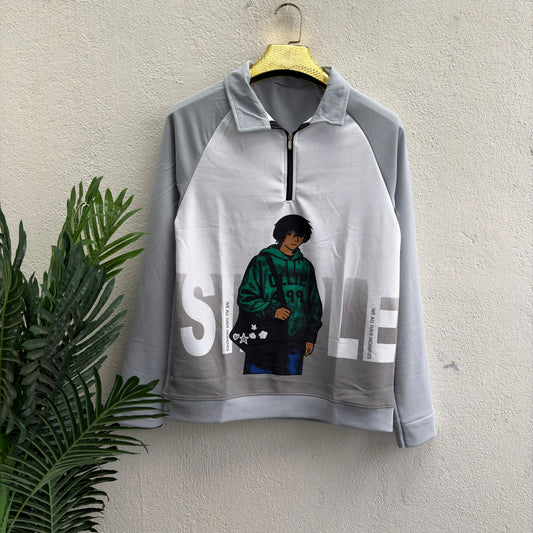 Men's  korean Collar premium old money Zipper Full sleeve tshirts@249