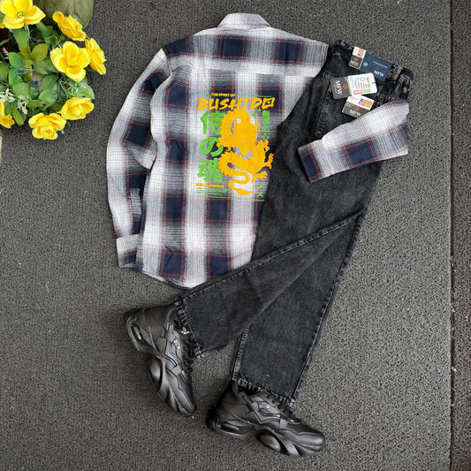 3 in 1 combo Double pocket Baggy shirts + mom fit jeans + shoe buy @999 only