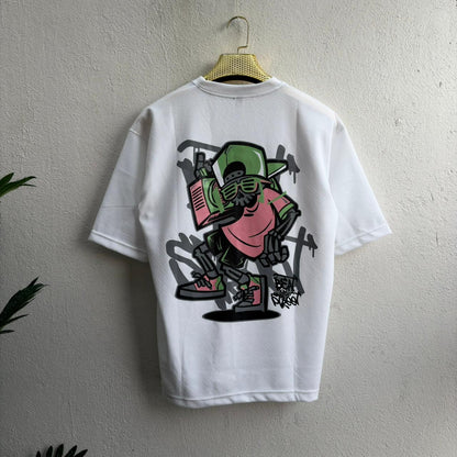 Round neck Front and back print droup shoulder Tshirt 1 pc @199 and 3 pcs @ 499