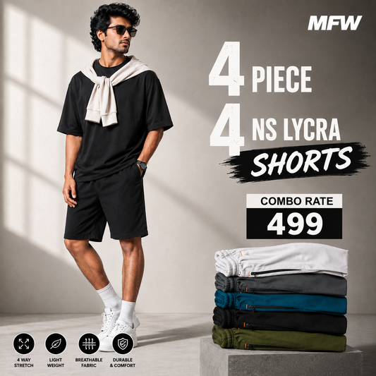 Imp NS lycra shorts combo buy 4 pcs @499 rs only ( Read description before ordering)