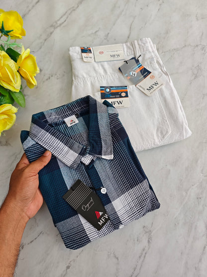 2 in 1 combo MFW checked shirts + mom fit jeans pant buy @600 rs only