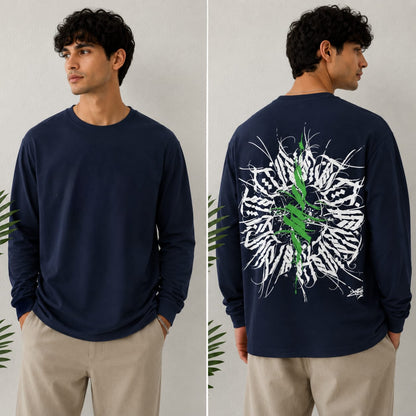 Mfw Full sleeve Front and back printed Tshirt 1 pc @199 and 3 pcs @ 499 (Navy)