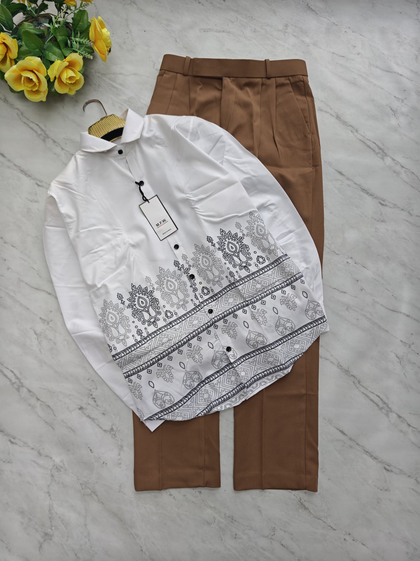 2-in-1 Bottom Printed Shirt & Korean Baggy Pant Combo ₹600 | MFW