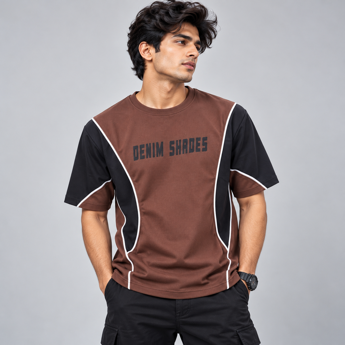 MFW piping design round neck drop shoulder tshirt buy@250rs only