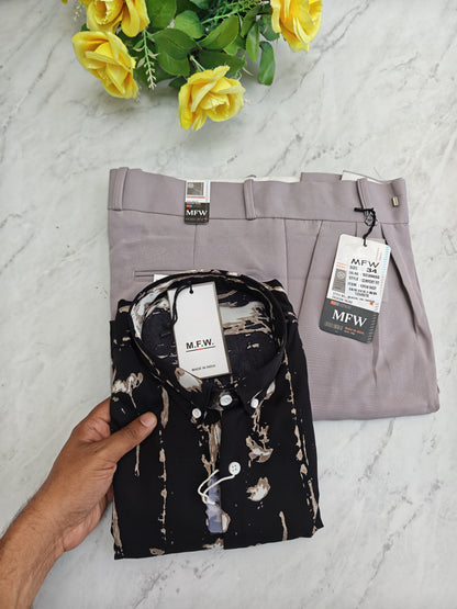 2 in 1 combo viscose shirts+ korean baggy pants combo buy @600 rs