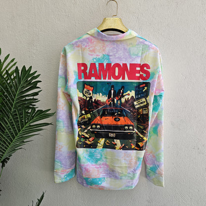 Men's korean Collar tie and die printed premium old money Zipper Full sleeve tshirts@249 (Fabric Reference – Please Read Description)