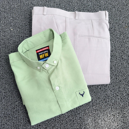 2 in 1 Combo Mfw Plain old money shirts & Barbie Polo fit pant combo @600 only