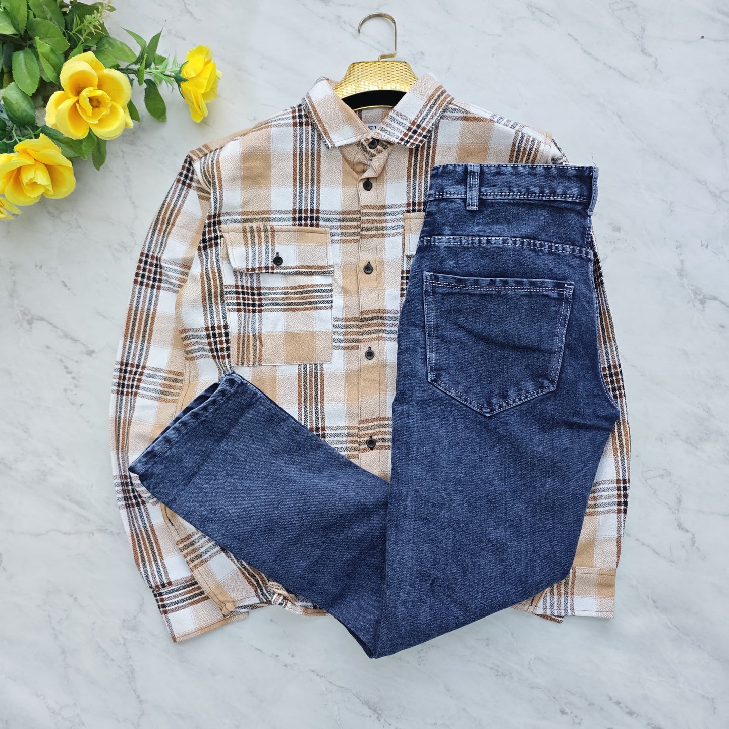 2 in 1 combo mfw back printed shirts+plain momfit jeans pant combo buy @600 rs only