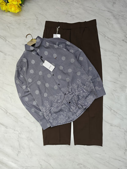 2 in 1 combo MFW bottom printed shirts + korean Baggy pants buy @600 rs only