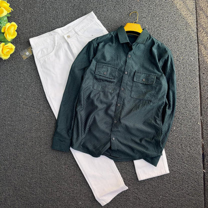 2 in 1 combo Double pocket shirts + mom fit jeans buy @600