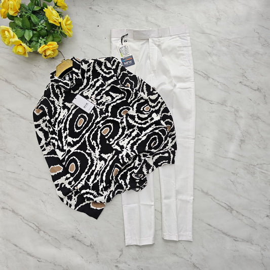 2 in 1 combo viscose printed shirts + lenin polo fit pants combo buy @600 rs only