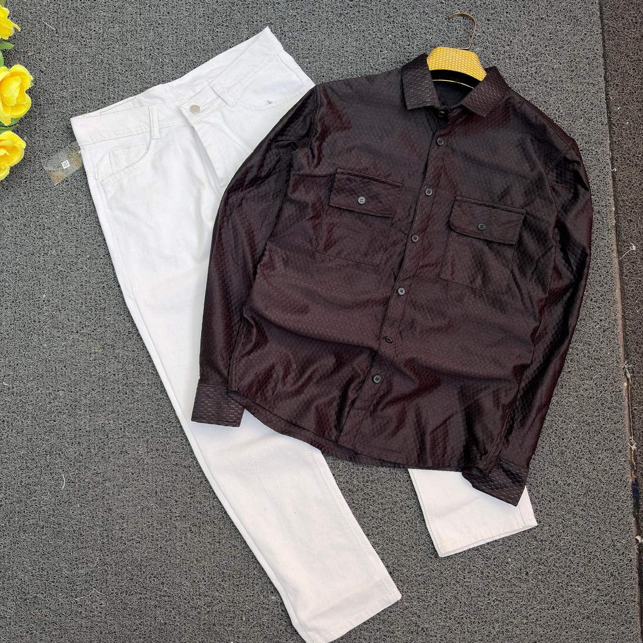 2 in 1 combo Double pocket shirts + mom fit jeans buy @600