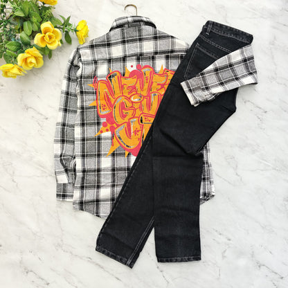 2 in 1 combo mfw back printed shirts+plain momfit jeans pant combo buy @600 rs only