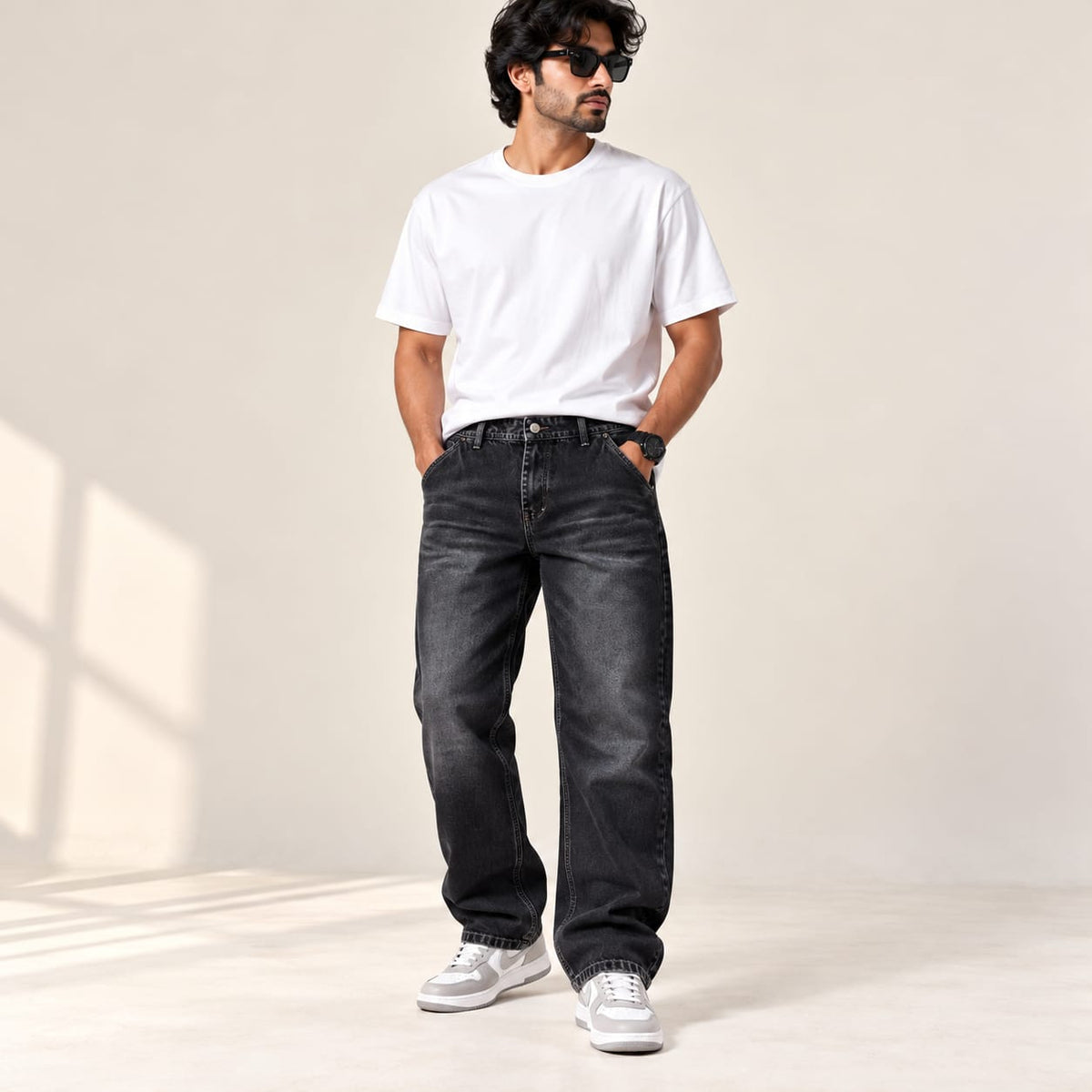 MFW Whisker type straight fit jeans pant buy 450 rs only [Dark]  [New model]