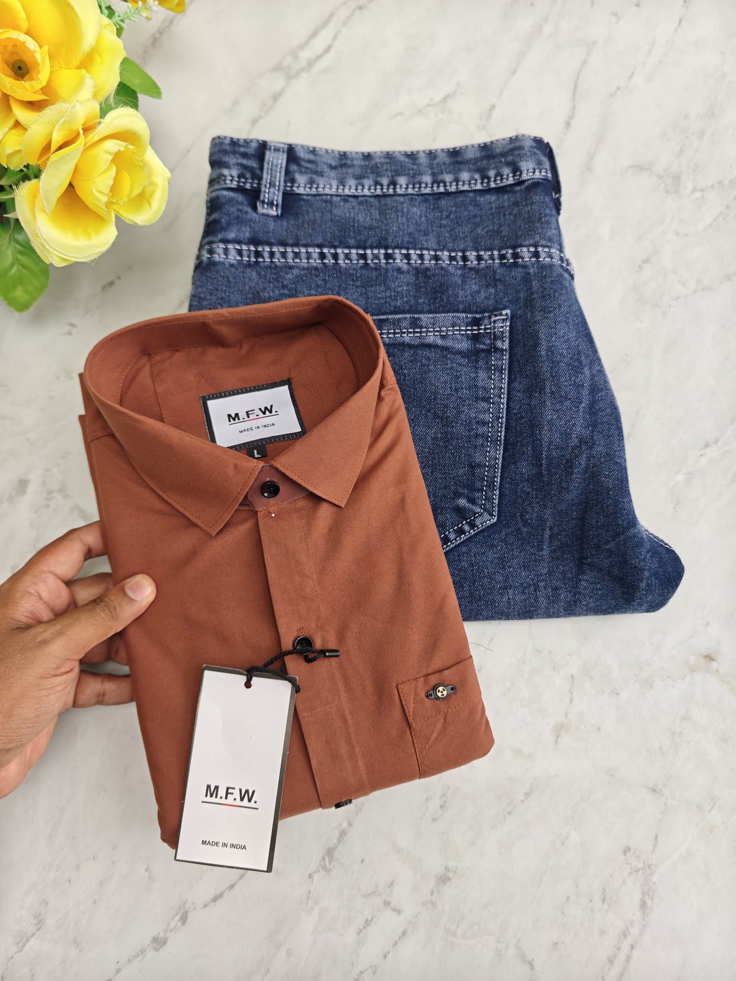 2 in 1 combo MFW plain shirts + mom fit pant buy @600 rs only