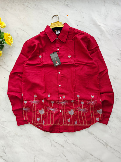 Men's Full sleeve Bottom Embroidery Shirts single pcs @350 and Buy 3 pc combo @999